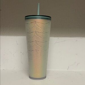 Starbucks Iridescent Leaf Tumbler with Straw